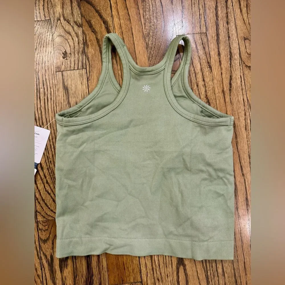 NWT New ATHLETA GIRL Rise Above Rib Cami Shelf Bra Racerback Tank Top M 8 10
